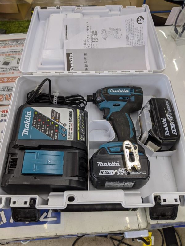 インパクトドライバー入荷しました！！【makita/マキタ　1.8Vインパクトドライバーセット　TD149DRFX】を買取致しました。 - リサイクルマートは現在冷蔵庫の買取、家具の買取強化中です！お気軽にお問い合わせください。