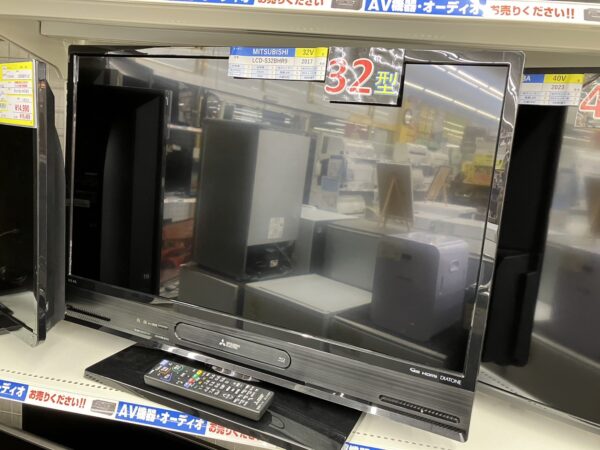 【MITSUBISHI 32型液晶テレビ LCD-S32BHR9 ブルーレイ 内臓HDD 2017年式】を買取いたしました！ - リサイクルマートは現在冷蔵庫の買取、家具の買取強化中です！お気軽にお問い合わせください。